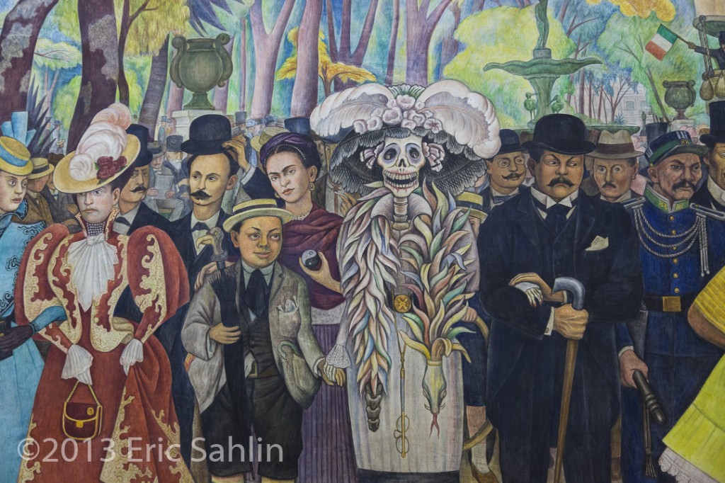 Detail of the Dream of a Sunday afternoon in the Alameda, Diego Rivera